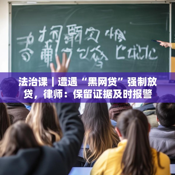 法治课｜遭遇“黑网贷”强制放贷，律师：保留证据及时报警