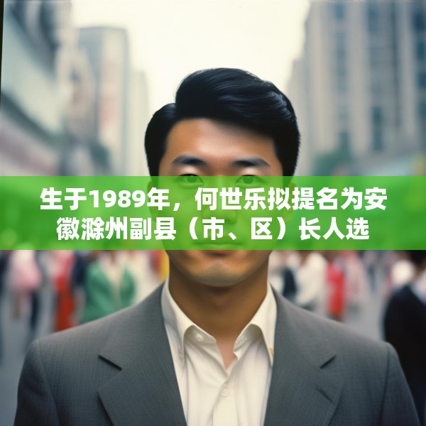 生于1989年，何世乐拟提名为安徽滁州副县（市、区）长人选