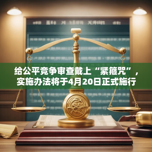 给公平竞争审查戴上“紧箍咒”，实施办法将于4月20日正式施行