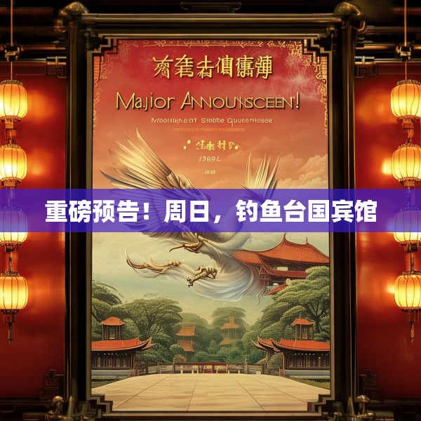 重磅预告！周日，钓鱼台国宾馆