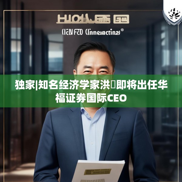 独家|知名经济学家洪灝即将出任华福证券国际CEO