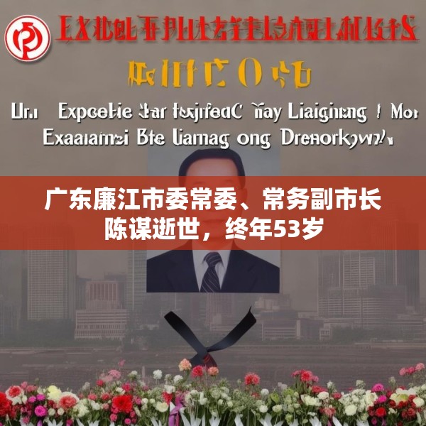 广东廉江市委常委、常务副市长陈谋逝世，终年53岁