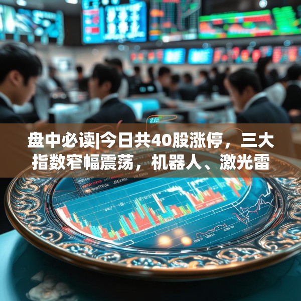 盘中必读|今日共40股涨停，三大指数窄幅震荡，机器人、激光雷达概念走强
