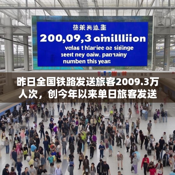 昨日全国铁路发送旅客2009.3万人次，创今年以来单日旅客发送量新高