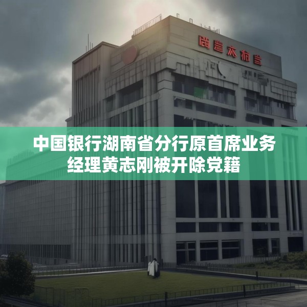 中国银行湖南省分行原首席业务经理黄志刚被开除党籍