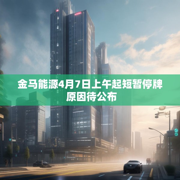 金马能源4月7日上午起短暂停牌 原因待公布
