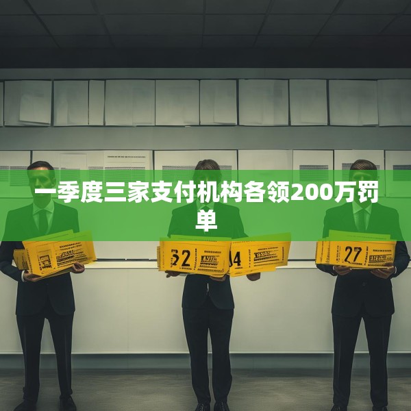 一季度三家支付机构各领200万罚单
