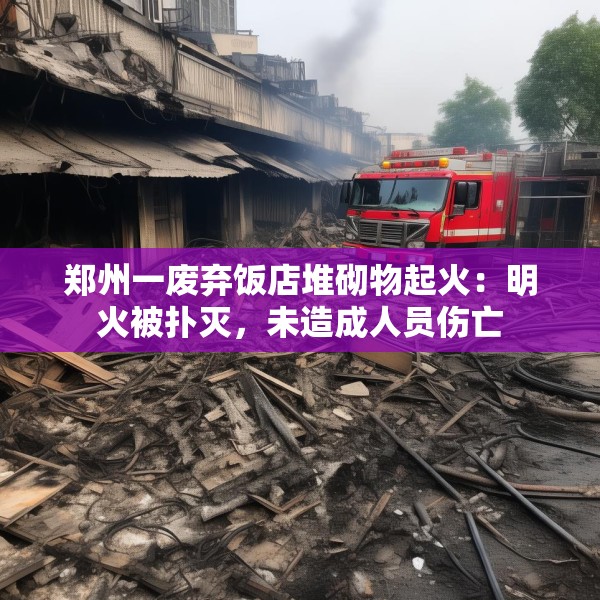 郑州一废弃饭店堆砌物起火：明火被扑灭，未造成人员伤亡