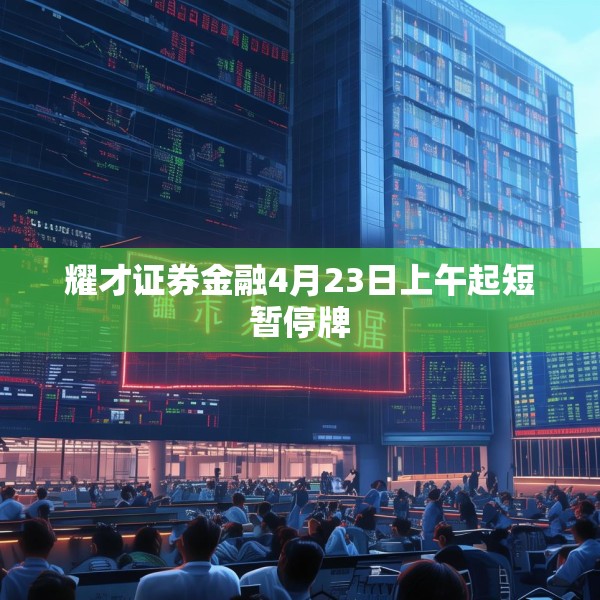 耀才证券金融4月23日上午起短暂停牌