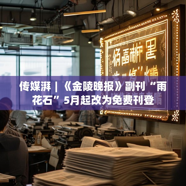 传媒湃︱《金陵晚报》副刊“雨花石”5月起改为免费刊登
