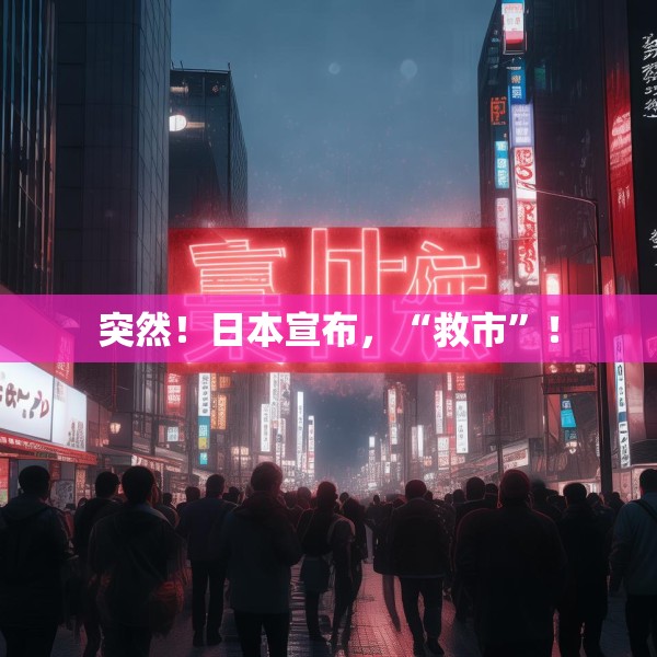 突然！日本宣布，“救市”！