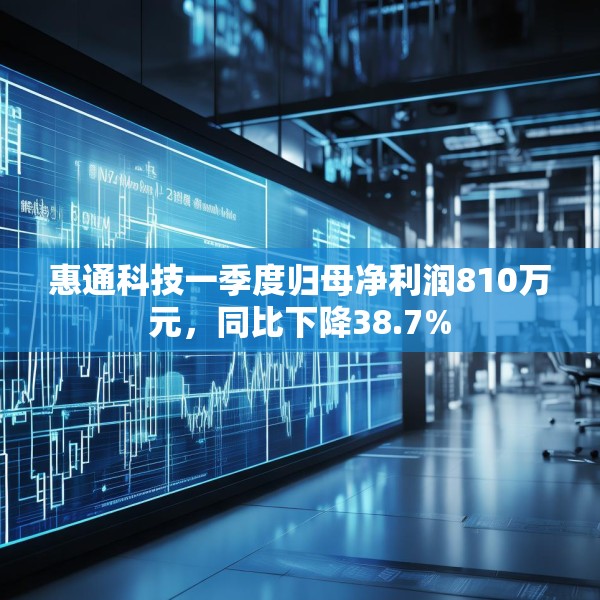 惠通科技一季度归母净利润810万元，同比下降38.7%