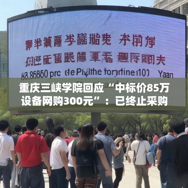 重庆三峡学院回应“中标价85万设备网购300元”：已终止采购