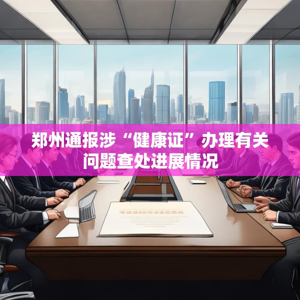 郑州通报涉“健康证”办理有关问题查处进展情况
