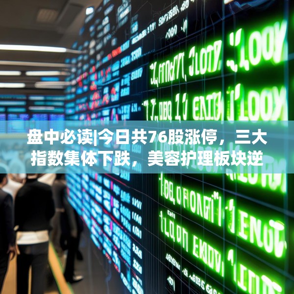 盘中必读|今日共76股涨停，三大指数集体下跌，美容护理板块逆市大涨