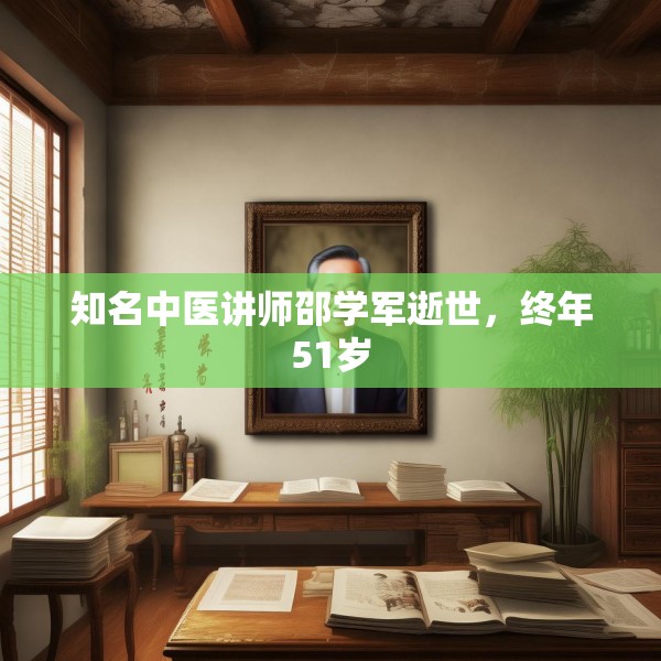 知名中医讲师邵学军逝世，终年51岁