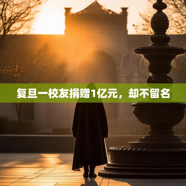 复旦一校友捐赠1亿元，却不留名