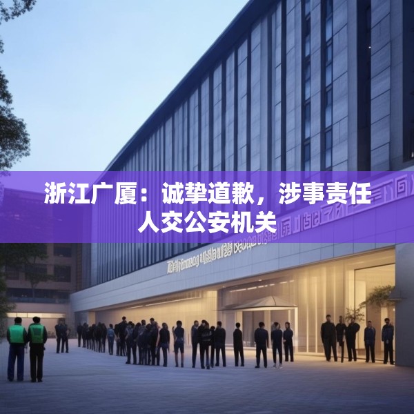 浙江广厦：诚挚道歉，涉事责任人交公安机关