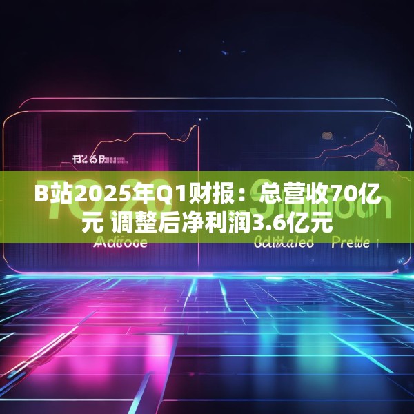 B站2025年Q1财报：总营收70亿元 调整后净利润3.6亿元