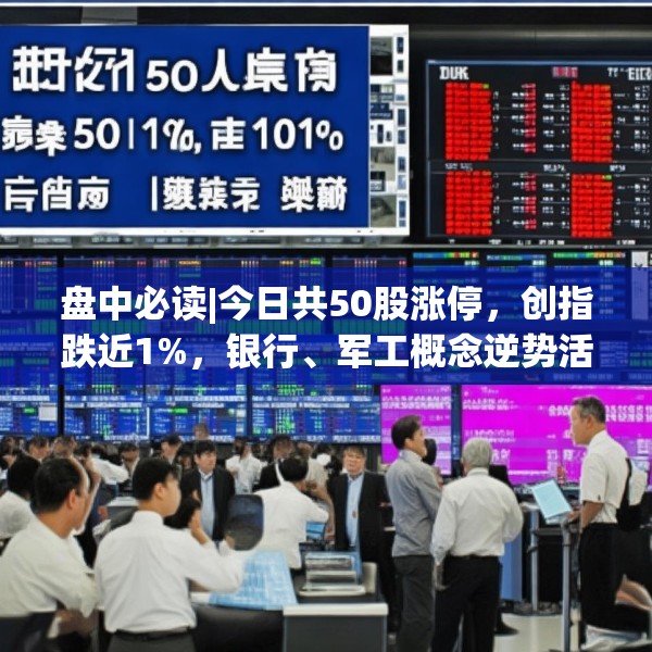 盘中必读|今日共50股涨停，创指跌近1%，银行、军工概念逆势活跃