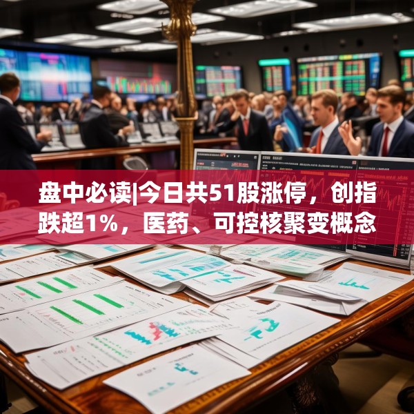 盘中必读|今日共51股涨停，创指跌超1%，医药、可控核聚变概念逆势走高