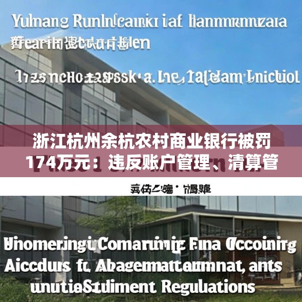 浙江杭州余杭农村商业银行被罚174万元：违反账户管理、清算管理规定