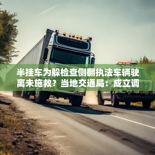 半挂车为躲检查侧翻执法车辆驶离未施救？当地交通局：成立调查组