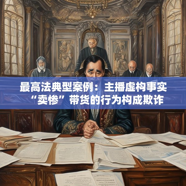 最高法典型案例：主播虚构事实“卖惨”带货的行为构成欺诈