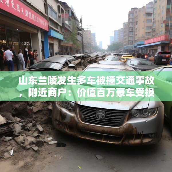 山东兰陵发生多车被撞交通事故，附近商户：价值百万豪车受损
