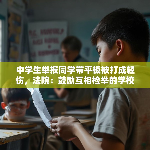 中学生举报同学带平板被打成轻伤，法院：鼓励互相检举的学校应担责三成