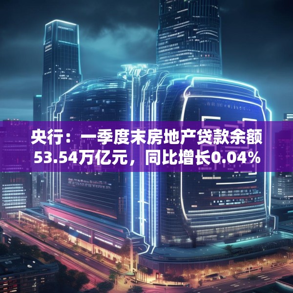 央行：一季度末房地产贷款余额53.54万亿元，同比增长0.04%