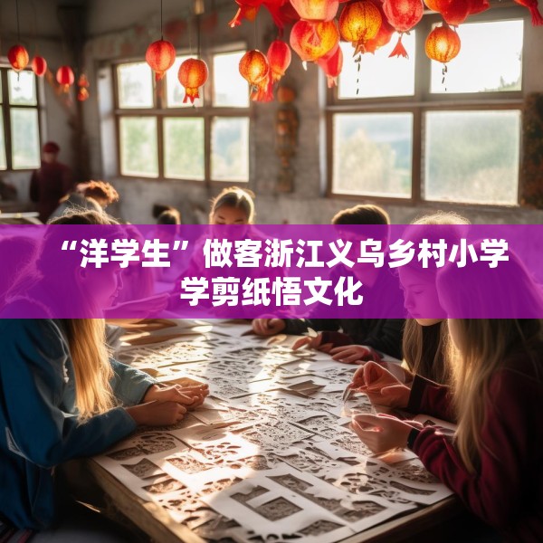“洋学生”做客浙江义乌乡村小学学剪纸悟文化
