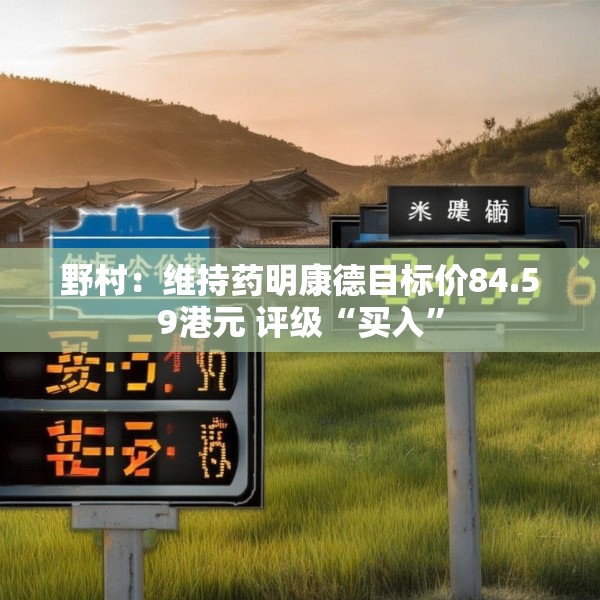 野村：维持药明康德目标价84.59港元 评级“买入”