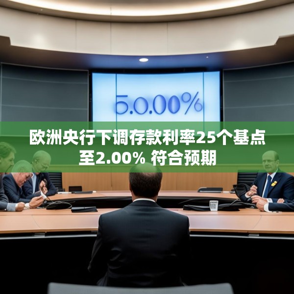 欧洲央行下调存款利率25个基点至2.00% 符合预期