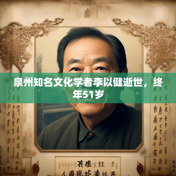 泉州知名文化学者李以健逝世，终年51岁