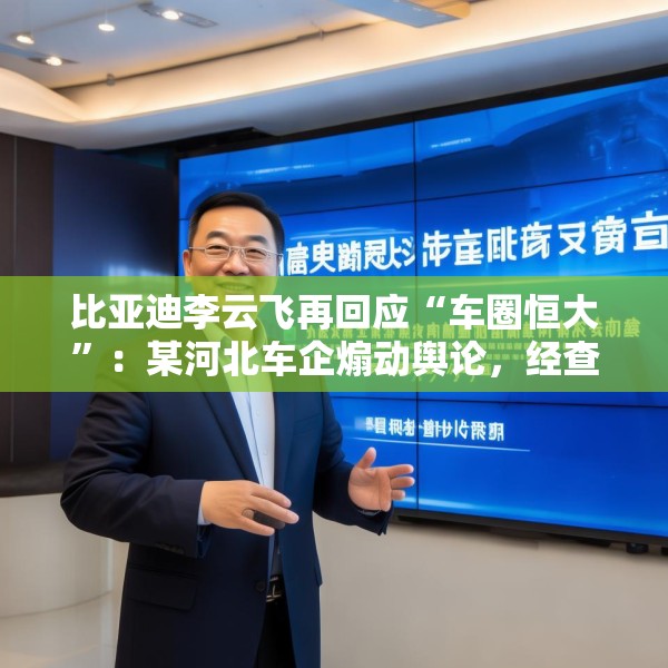 比亚迪李云飞再回应“车圈恒大”：某河北车企煽动舆论，经查没有问题