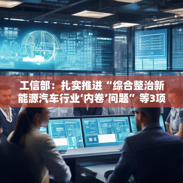 工信部：扎实推进“综合整治新能源汽车行业‘内卷’问题”等3项集中整治