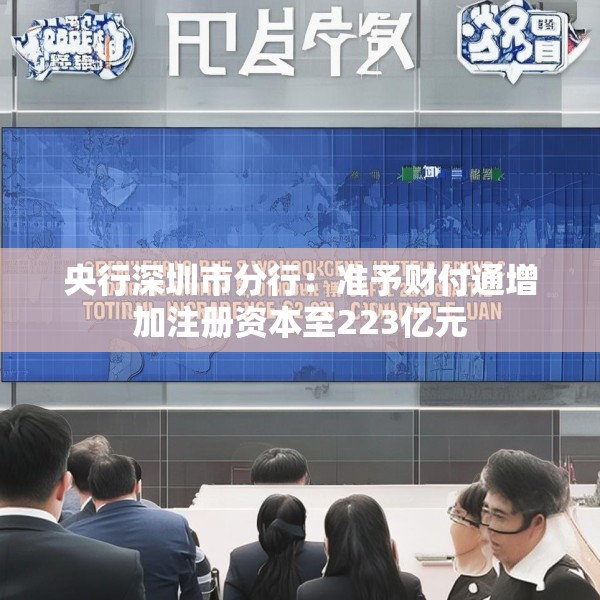 央行深圳市分行：准予财付通增加注册资本至223亿元