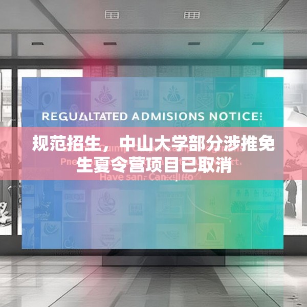规范招生，中山大学部分涉推免生夏令营项目已取消