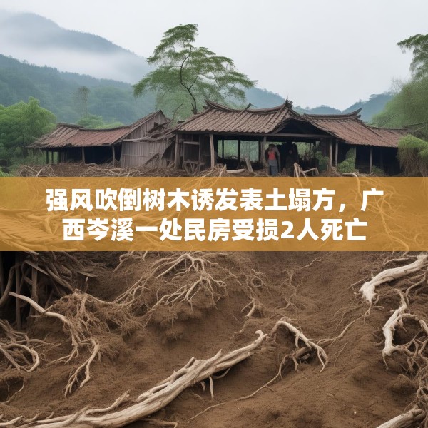 强风吹倒树木诱发表土塌方，广西岑溪一处民房受损2人死亡
